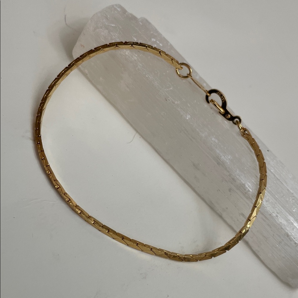 14K Gold Plated Delicate Bracelet 7.5 Inches Long